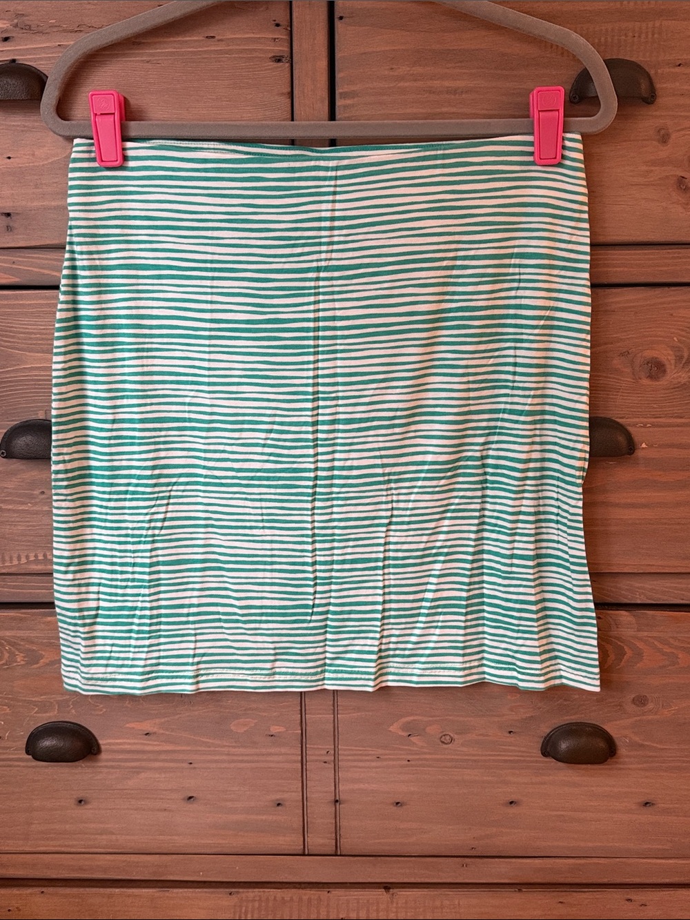 LOFT Green and White Striped Skirt sz M petite